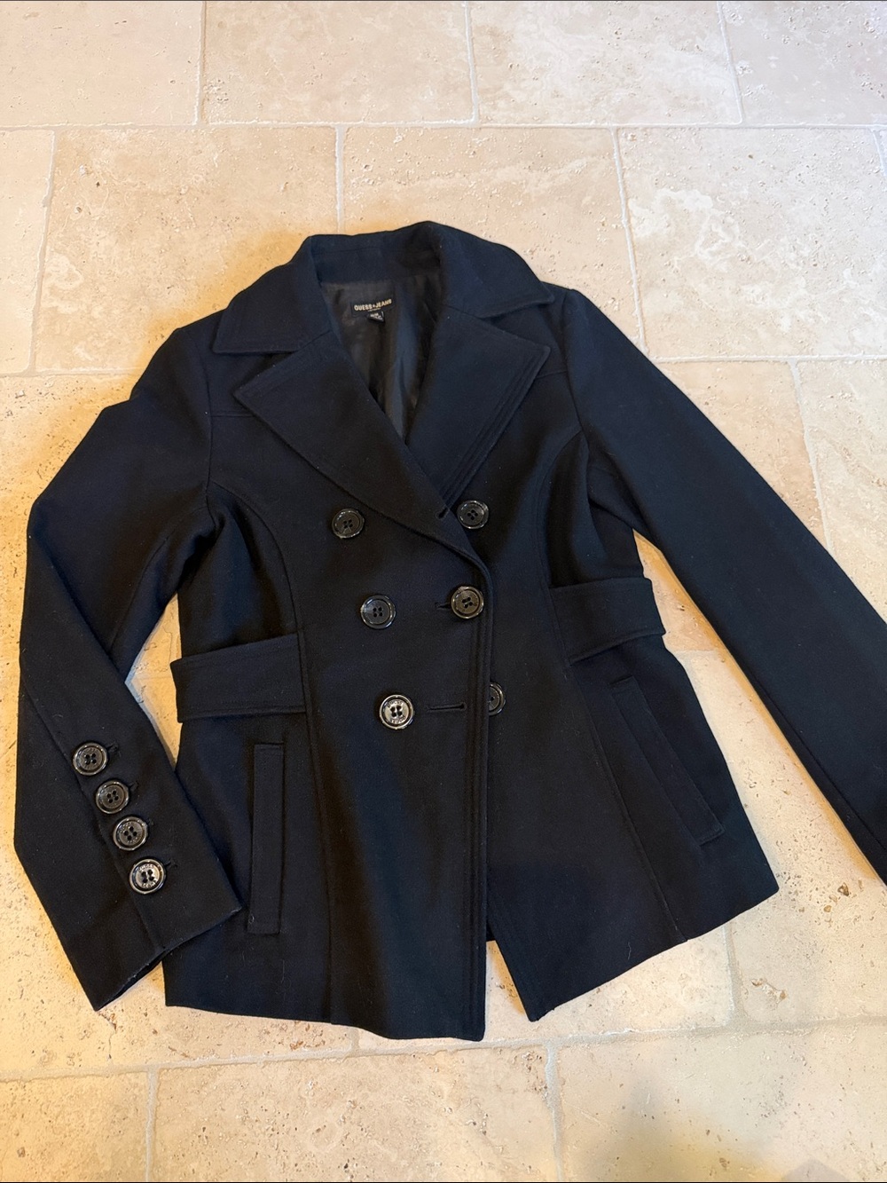 Guess Double-Breasted Women's Peacoat Jacket -